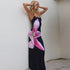 Sexy Party Maxi Dress For Women Summer Fashion Print Sleeveless Backless Bodycon Casual Club Elegant Strap Dress